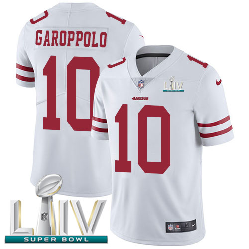 San Francisco 49ers Nike #10 Jimmy Garoppolo White Super Bowl LIV 2020 Youth Stitched NFL Vapor Untouchable Limited Jersey
